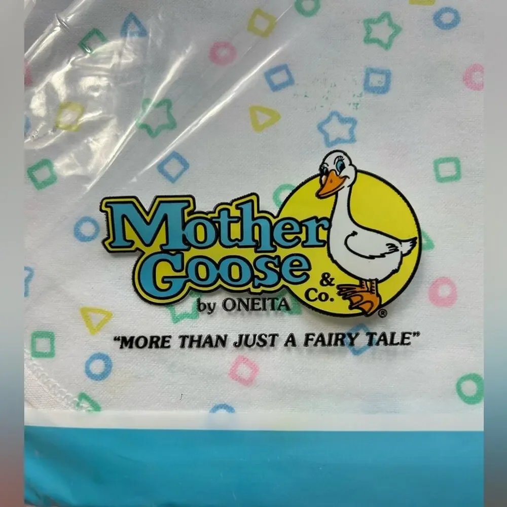 NEW Vintage Mother Goose & Co by Oneita Cotton Receiving Blanket 1993 42”x34”